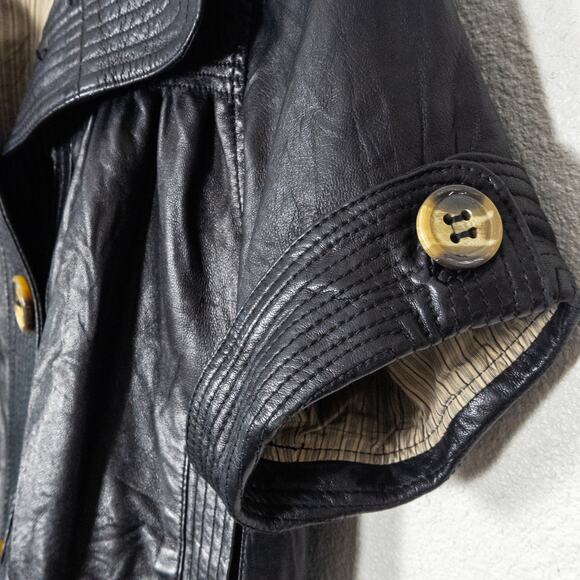 Mike & Chris Cropped Leather Jacket Black Size XS Urban Streetwear - Picture 5 of 11